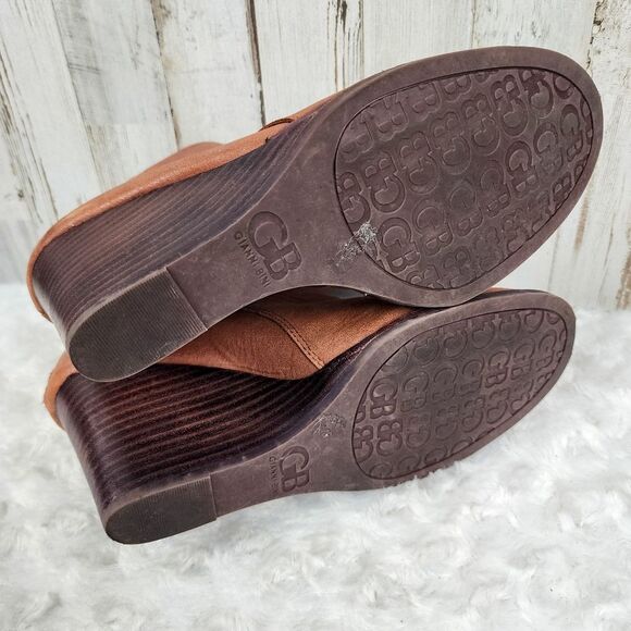 Gianni Bini Done Deal Brown Wedge Ankle Booties Size 8.5 - Picture 7 of 10